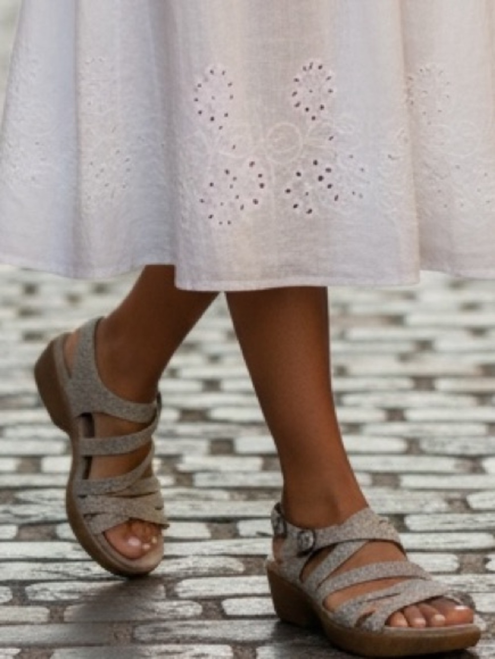Dansko Gray Strappy Wedge Sandals